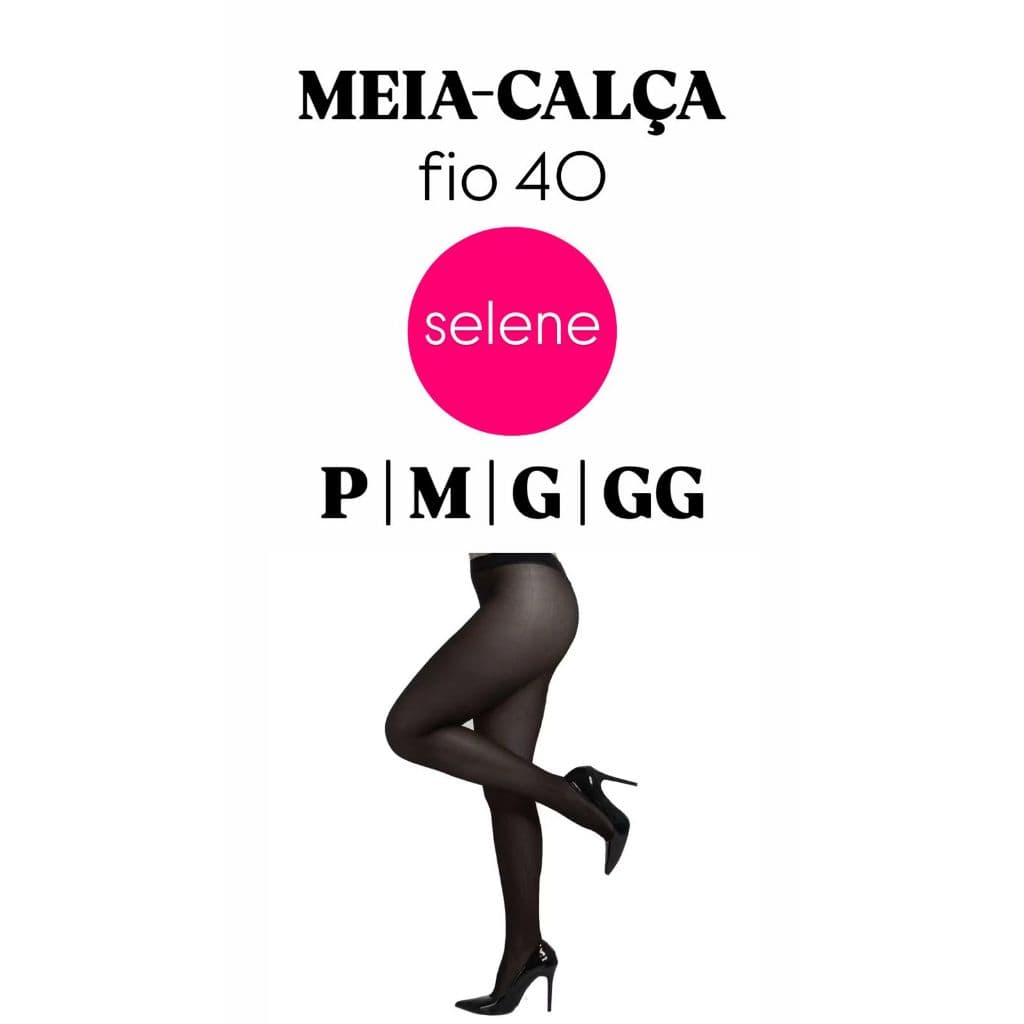 Meia Calça Fio 40 Selene Preta E Natural / P Ao Plus Size