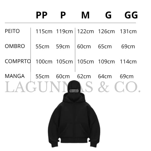 CASACO COM BALACLAVA MOLETOM, DESING, INVERNO, MODA, MASCULINA UNISEX, RAP, NINJA