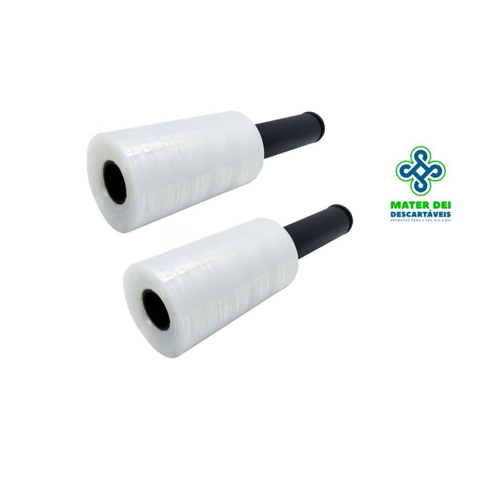 Filme Stretch Transparente com Manopla Aplicador 100mm para Embalagem Plástico Filme