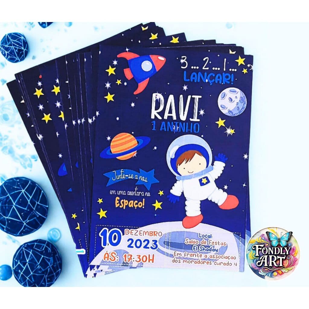 Convite para aniversário (20 a 50 unidades) - Qualquer tema desejado - 10x14cm