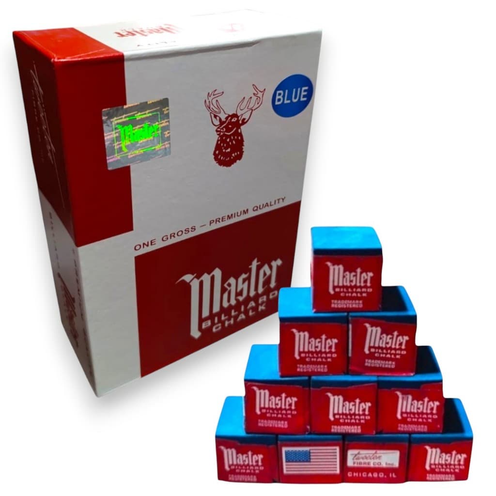 Giz Master Sinuca Bilhar Original Profissional Kit com 3 5 12  Vermelho Preto Verde Azul Cinza