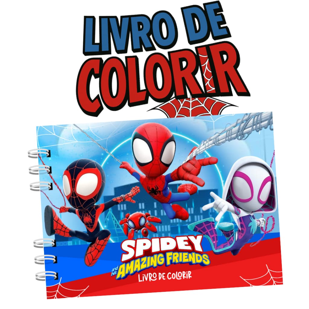 Livro de Colorir Homem Aranha Folha Grossa e Capa Dura 180g 50 Páginas / PROMOÇÃO