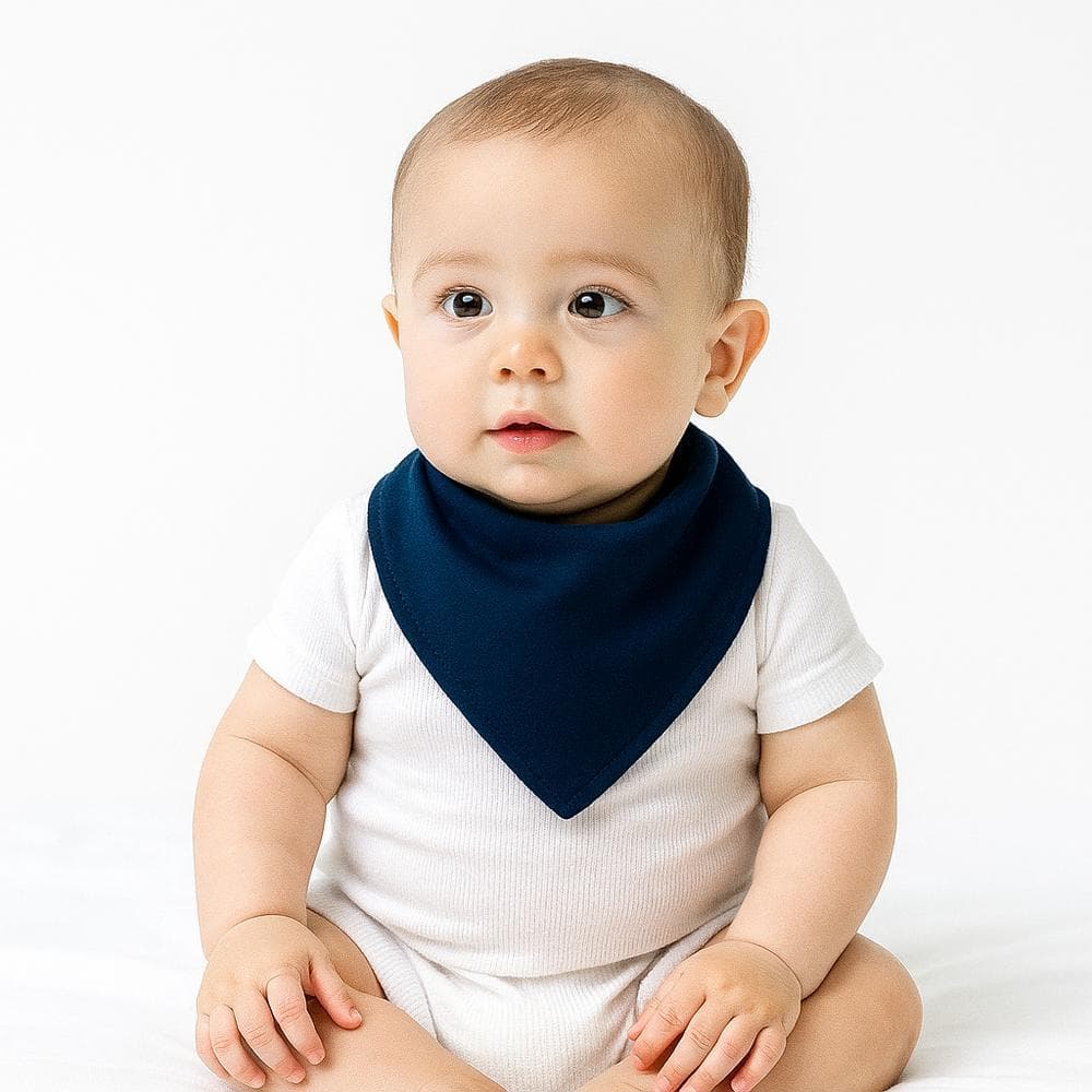 Kit 5 babador bandana impermeável de malha 100% algodão tripla camada cores sortidas