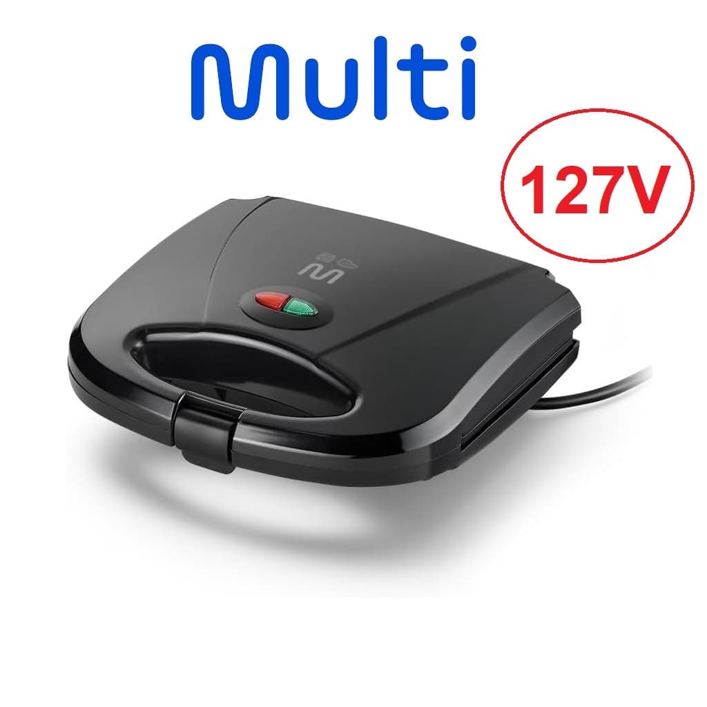 Sanduicheira MiniGrill Chapa Antiaderente Dupla 127V 750W Multi/Multilaser Preta Ce043