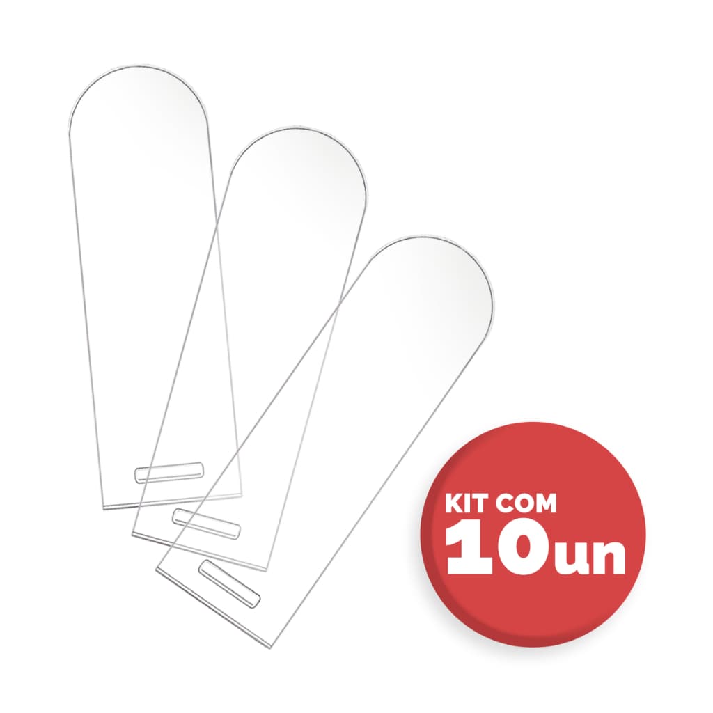 Kit 10 Marca Página Acrílico Para Livros Brindes Chaveiro Transparente
