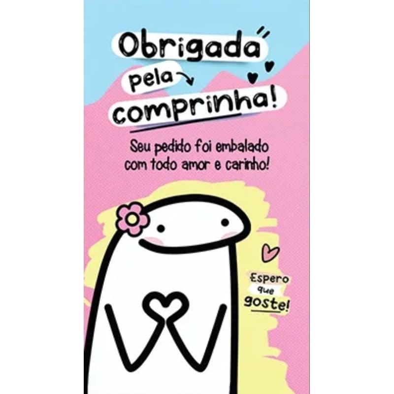 kit 50 ou 100 cartão obrigado pela compra Flork agradecimento