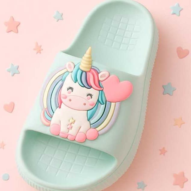 CHINELO NUVEM SLIDE MENINA UNICÓRNIO ARCO IRIS VARIAS CORES