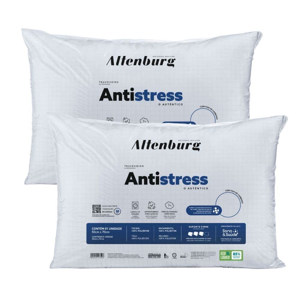 Kit 02 Travesseiros Altenburg Antistress Tech 0,50x0,70m