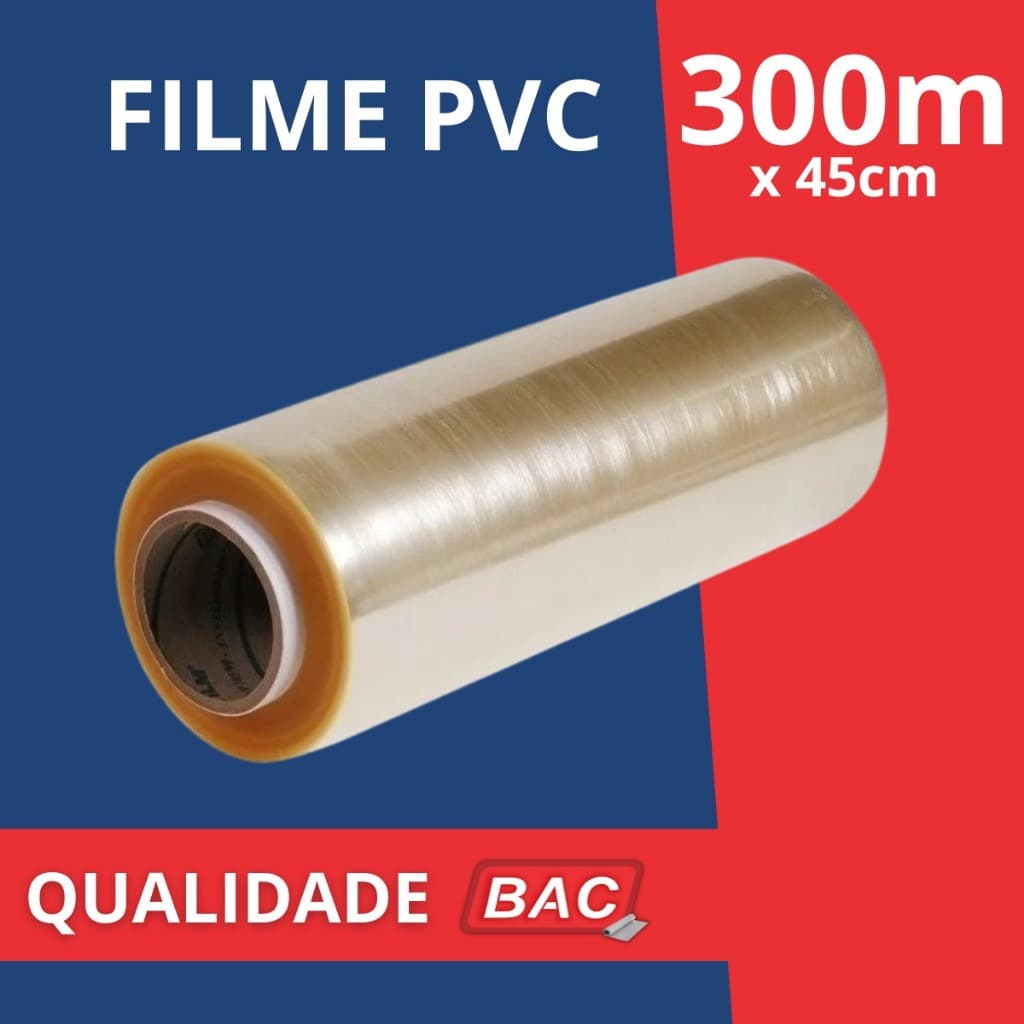 Rolo Bobina Plastico De Filme Pvc 45cm X 300 Metros Qualidade BAC