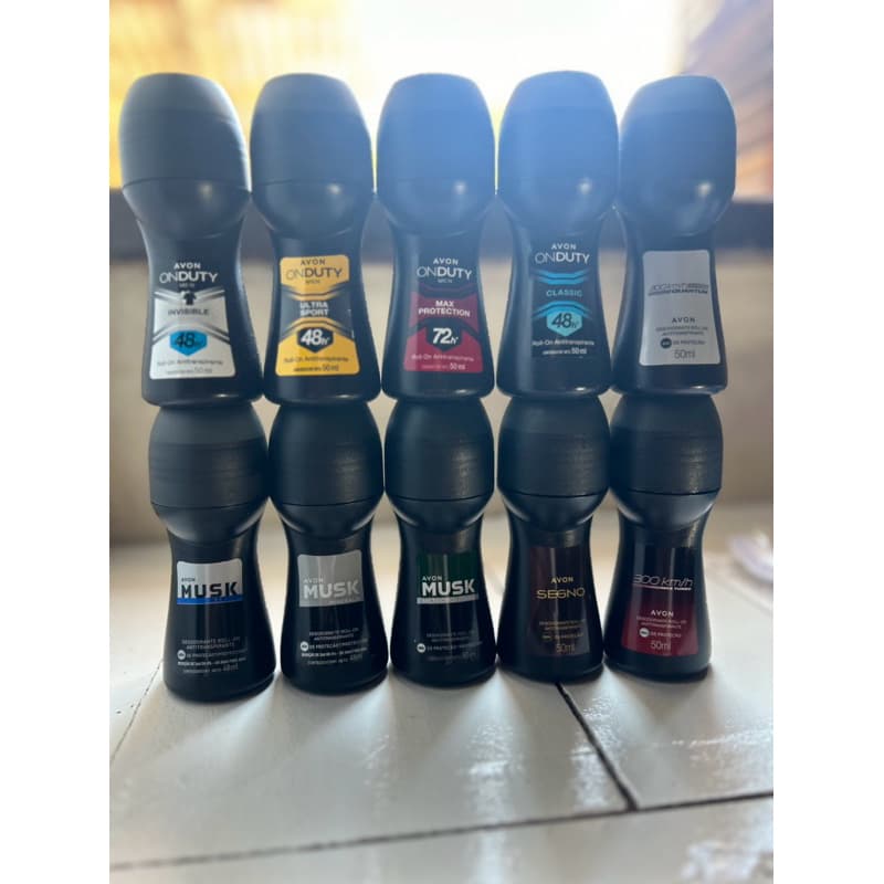 Kit 10 desodorantes antitranspirantes roll-on Avon - fragrâncias sortidas