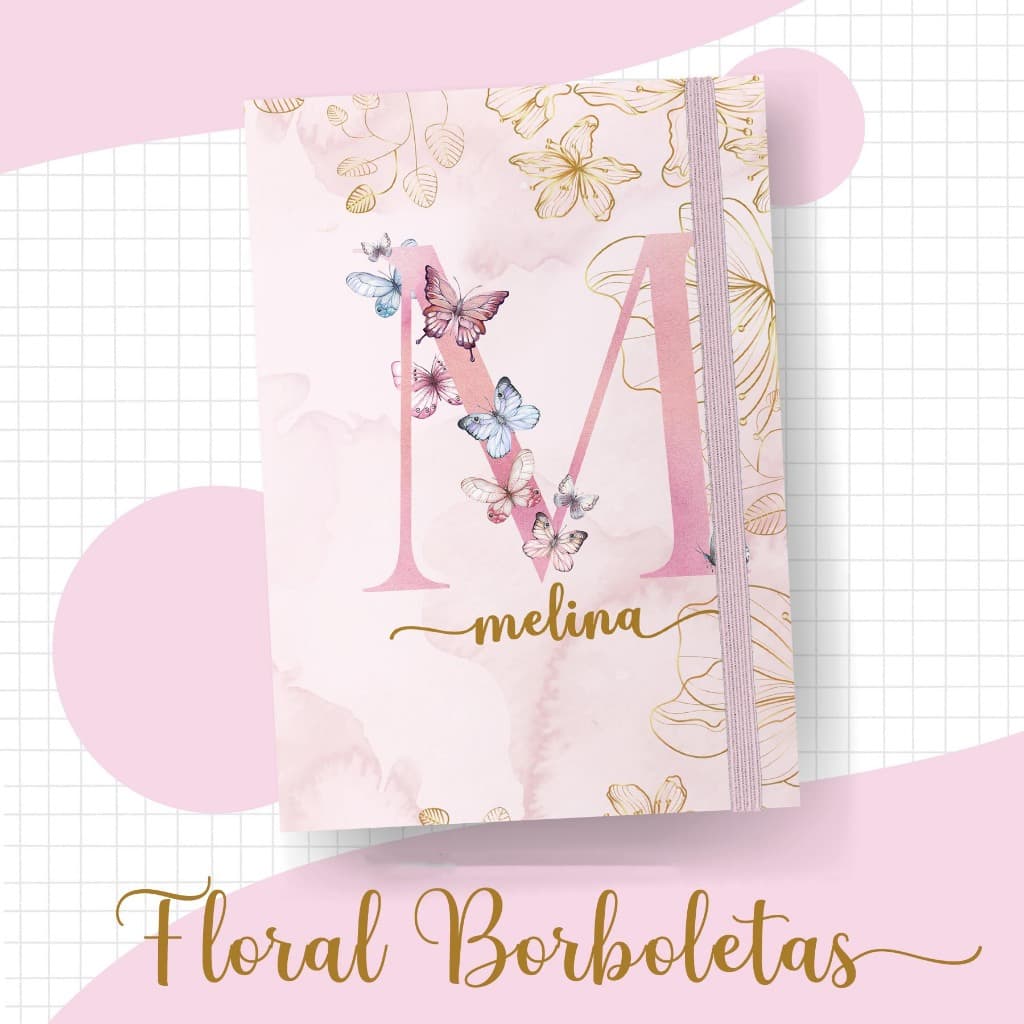 Capa para Caderneta de Saúde c/ Encaixe Personalizada c/Nome / Porta Caderneta de Saude Personalizada Jardim Borboletas