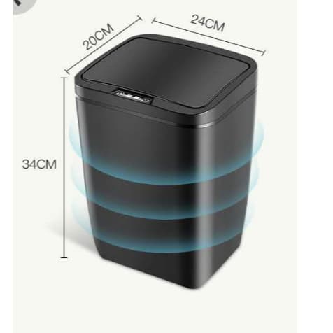 Lixeira16L Sensor Automática Inteligente para Escritório Banheiro ou Cozinha/Salar cor cinza/branco