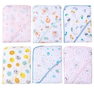 Kit com 4 Toalhas de Banho Fralda Soft Bebê Com Capuz