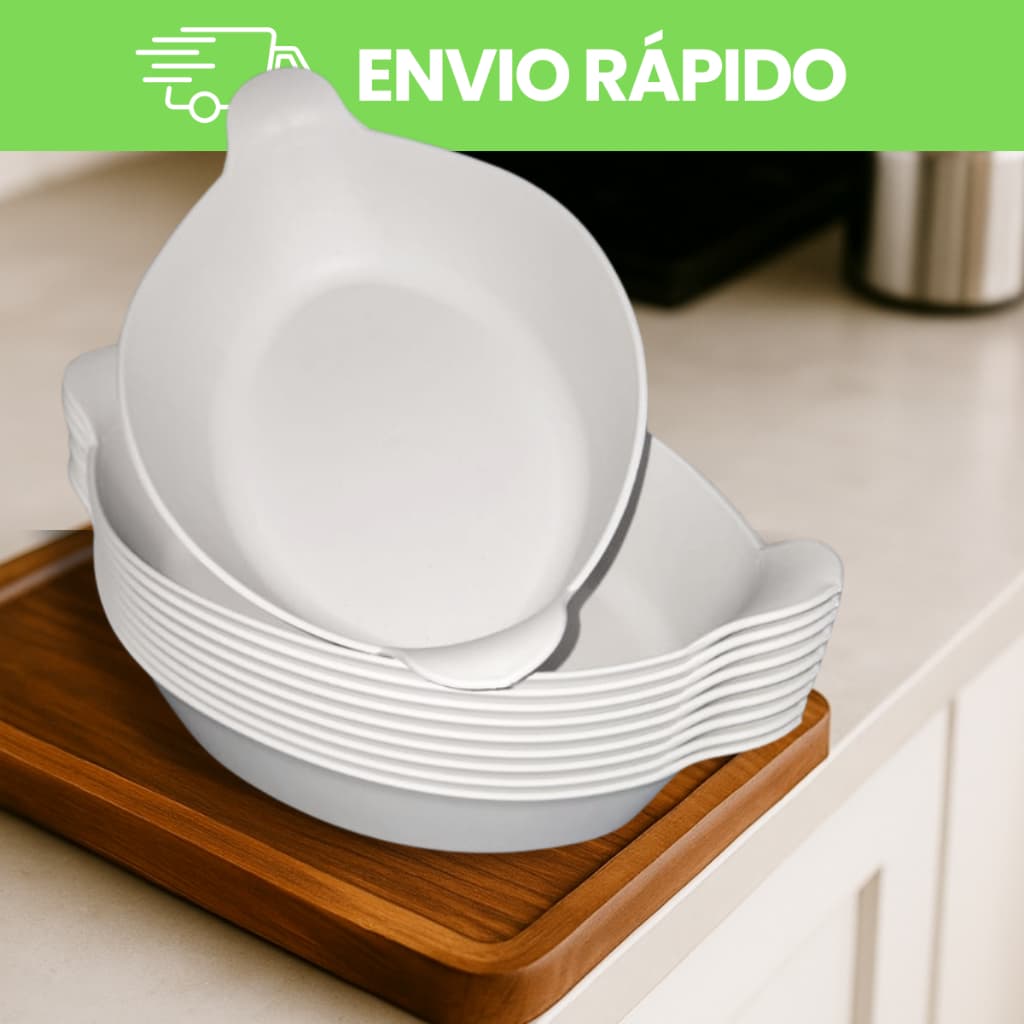 Kit 2-10 Petisqueira Barquinha Canoa Branca Plástico