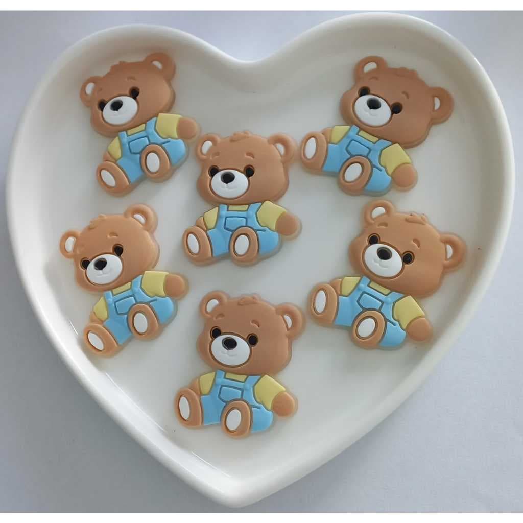 Aplique Emborrachado Infantil Ursinho Laços Tiaras Prendedores Artesanato DIY