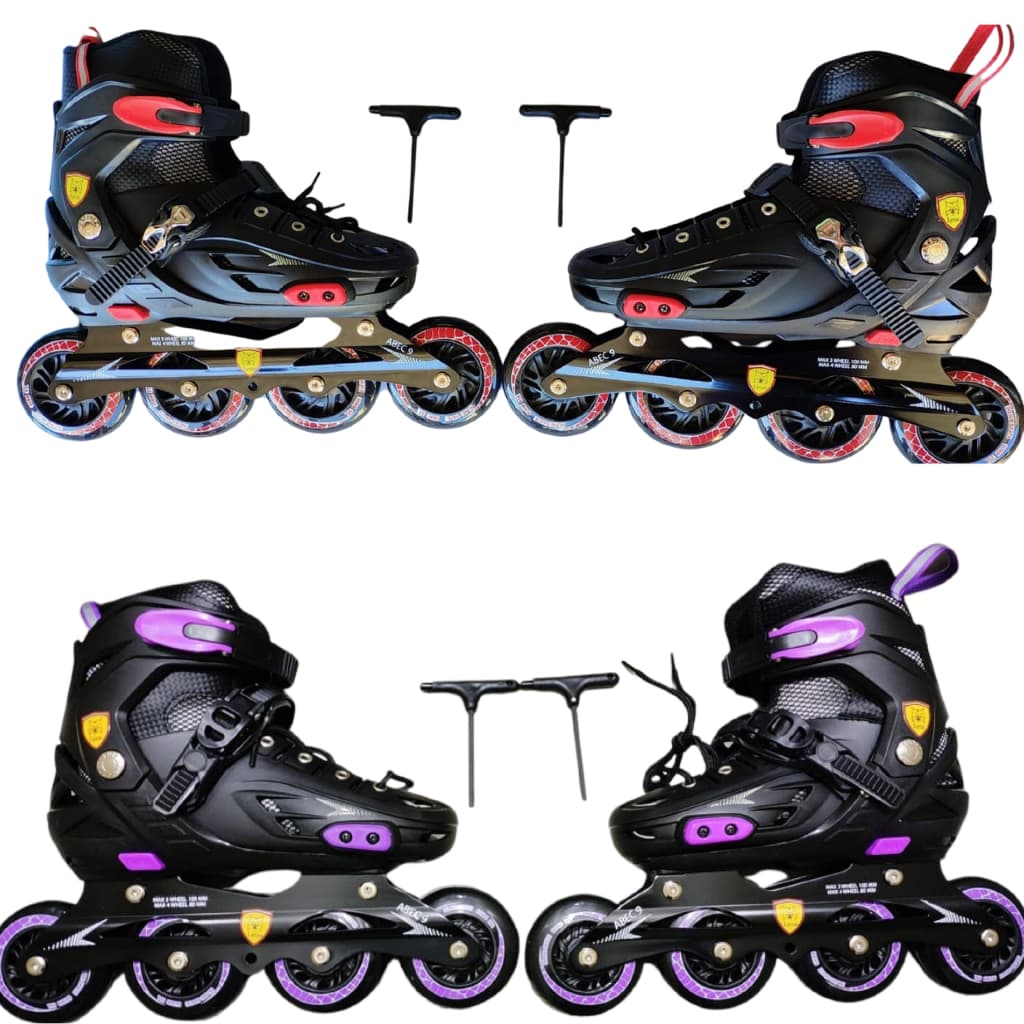 Patins adulto reforçado Roller 4 rodas com ajuste de tamanho suporta 100 kg