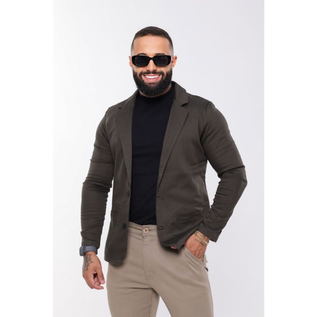 BLAZER MASCULINO SLIM VERDE ESCURO