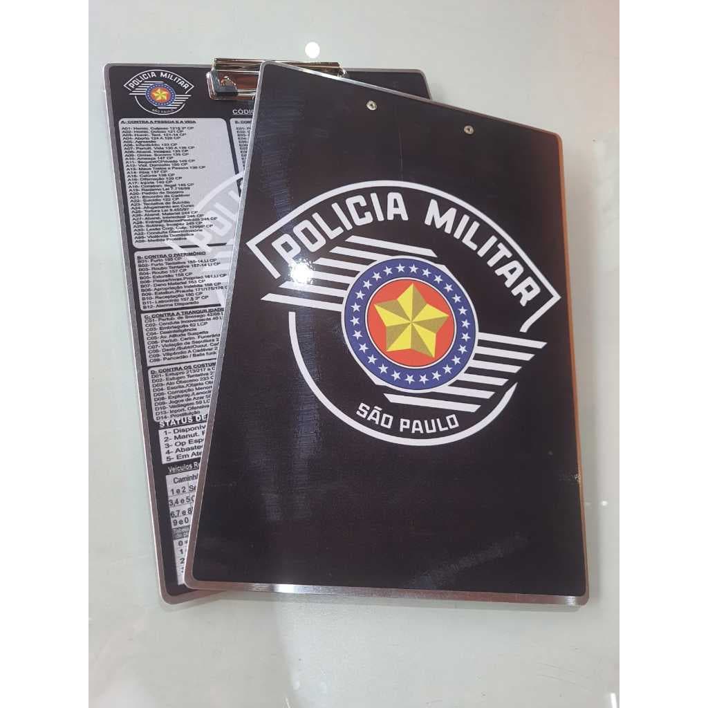 Prancheta militar metalica aluminio a pronta entrega pmsp