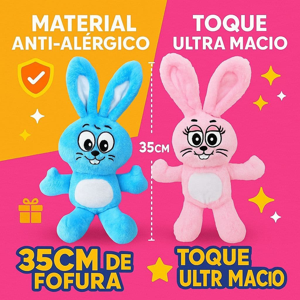 35CM Coelho de Pelucias Sansão Dalila Turma Da Mônica Brinquedo Menina Menino Pelucia Urso Cebolinha