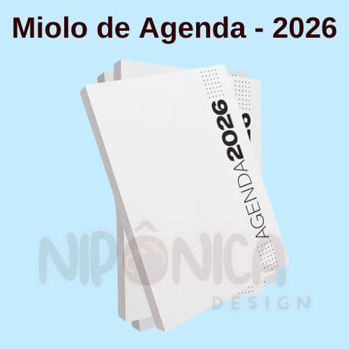 MIOLO DE AGENDA 2026 - 350 PÁGINAS - OFFSET 75G. PB - Embalagem unitária