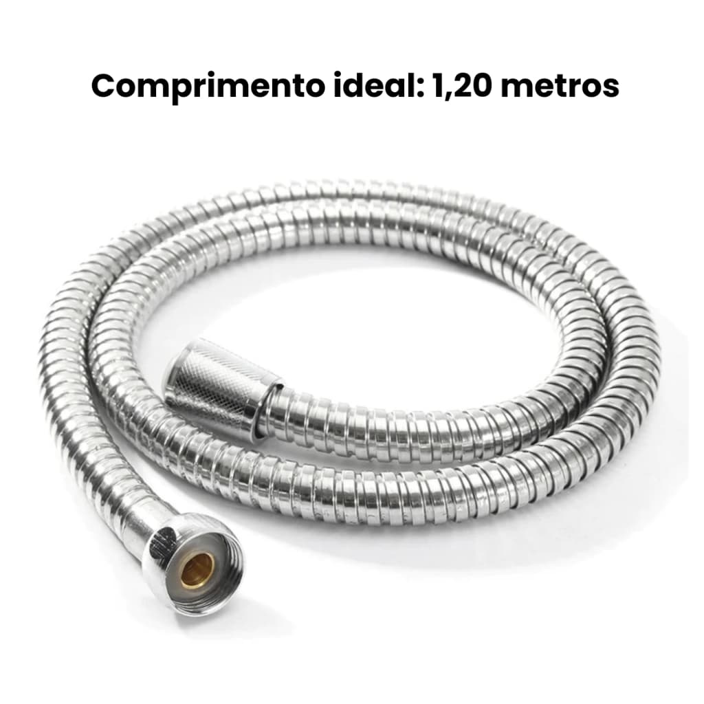 Engate Flexível 1,20 Aço Inox Mangueira Para Ducha Higiênica