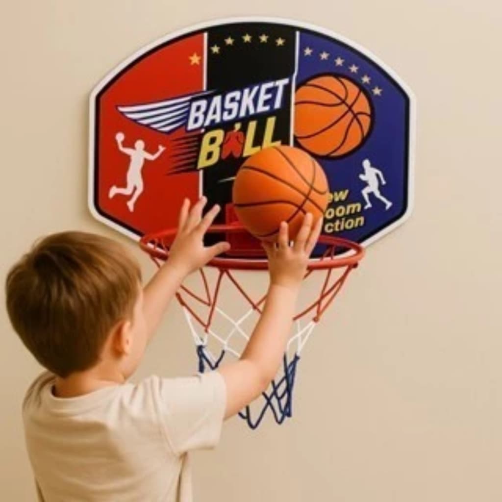 Cesta Tabela De Basquete Infantil Com Aro E Bola 30 X25 Cm