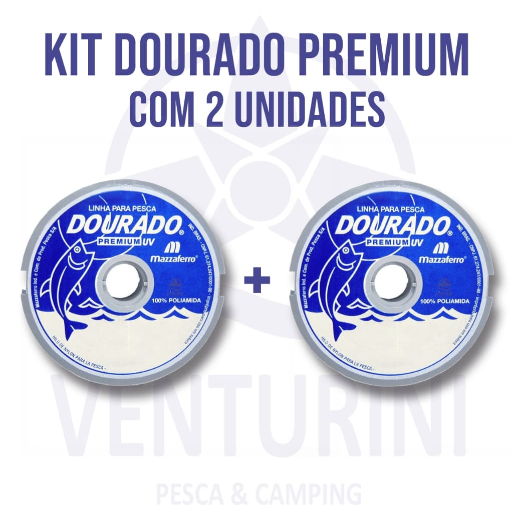 Kit Com 2 Unidades de Linha De Pesca Dourado Premium Fio de Nylon 100 metros - 0,20mm ao 0,45mm