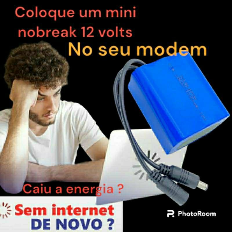 Mini nobreak 9 e 12 volts ligue seu modem roteador não fique sem internet OFERTA
