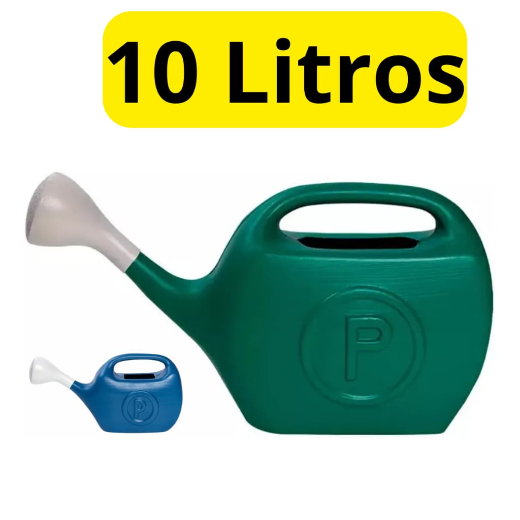 Regador Plástico 10 Litros Com Bico Chuveiro Removível Jardim Plantas Jardinagem Quintal Cores
