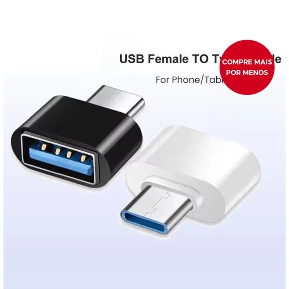 Adaptador USB Tipo C para Transferência de Dados de Computadores e Telefones