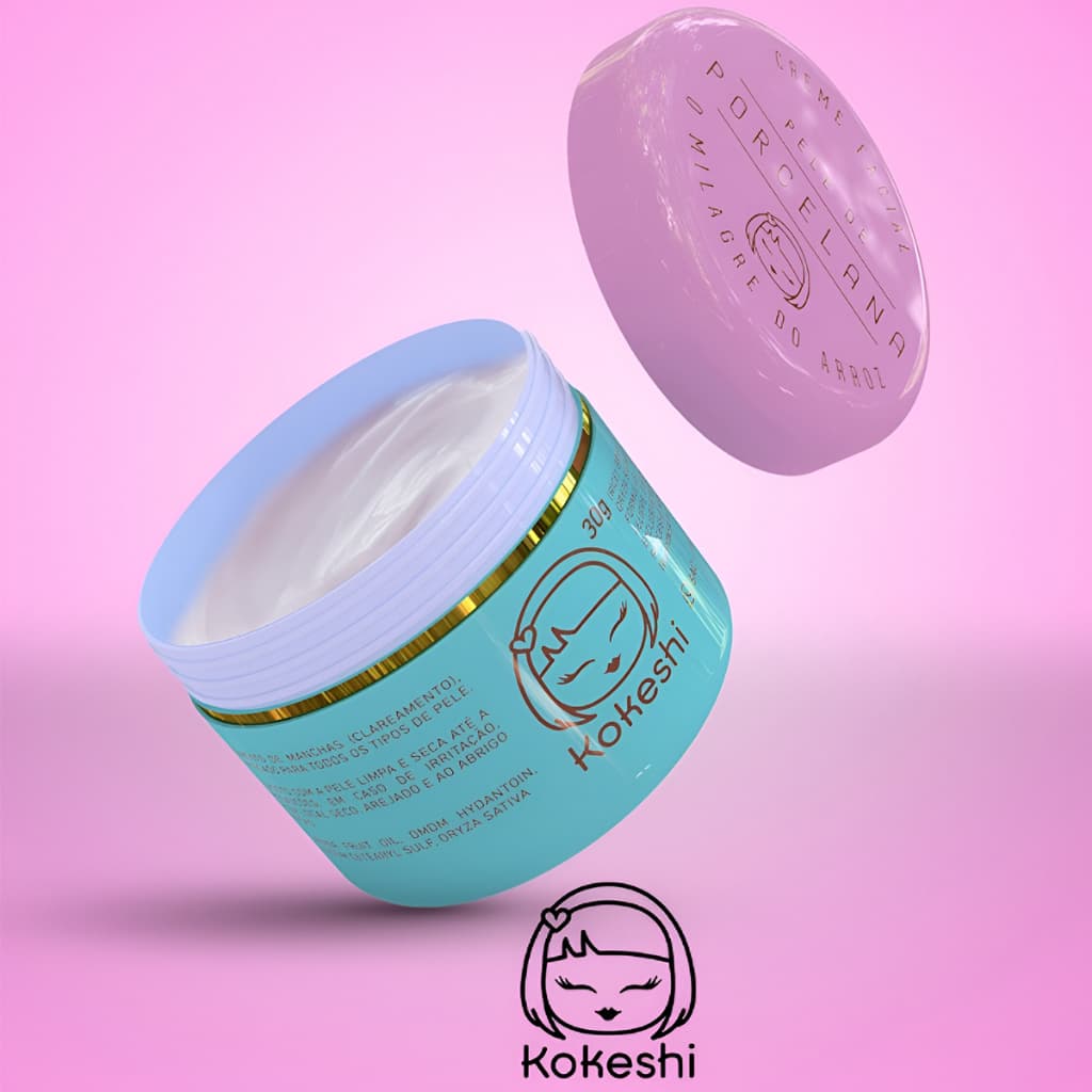 Hidratante Facial Kokeshi Pele de Porcelana Creme Hidratante Facial Coreano Rosa Mosqueta 30g