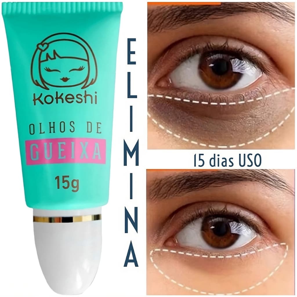 Creme Hidratante Facial Para Area dos Olhos e Olheiras Olhos de Gueixa Kokeshi 15g