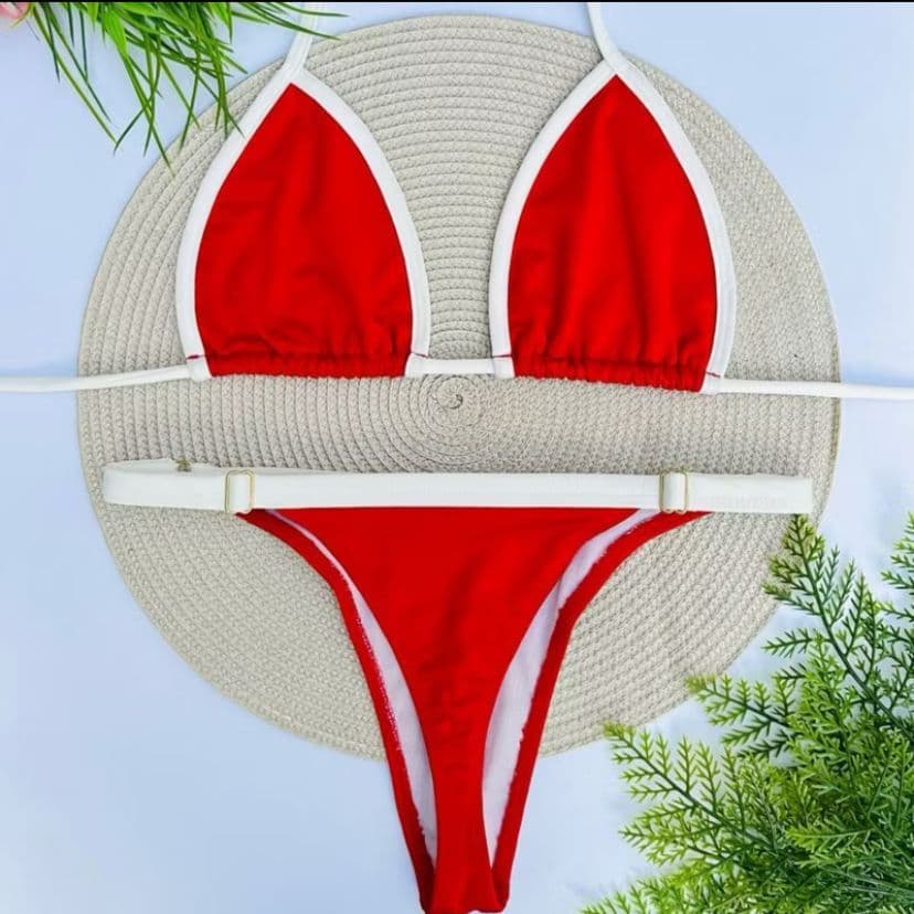 Biquini Cortininha marquinha de fita bicolor com regulador diversas cores ENVIO IMEDIATO Promoção