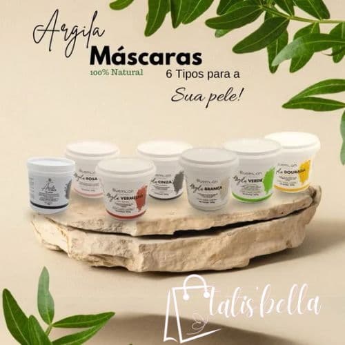 Argila Facial Natural  Blue Moon Pele Oleosas e Acneicas Ação Clareada Remoção de impurezas elimina toxinas