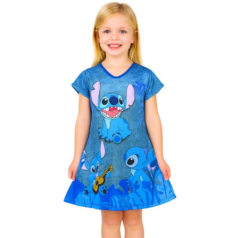 Vestido Infantil Stitch Lilo Angel Fantasia + E.v.a