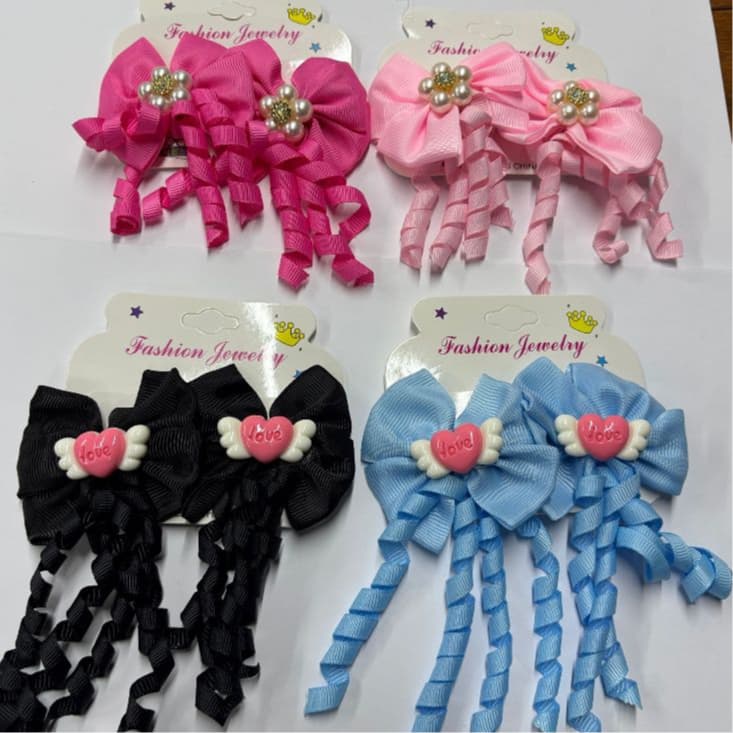 Kit 4/8/16/24 Unidades Grampo de cabelo com laço encaracolado