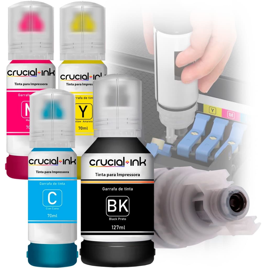 Kit 4 Refil Tinta Compativel Para Epson 4 Cores  L4260, L4150, L41600, L4250,  L6171, L6191