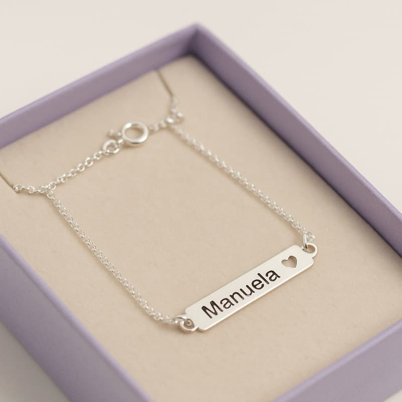Pulseira Infantil Personalizada em Prata 925 Legítima
