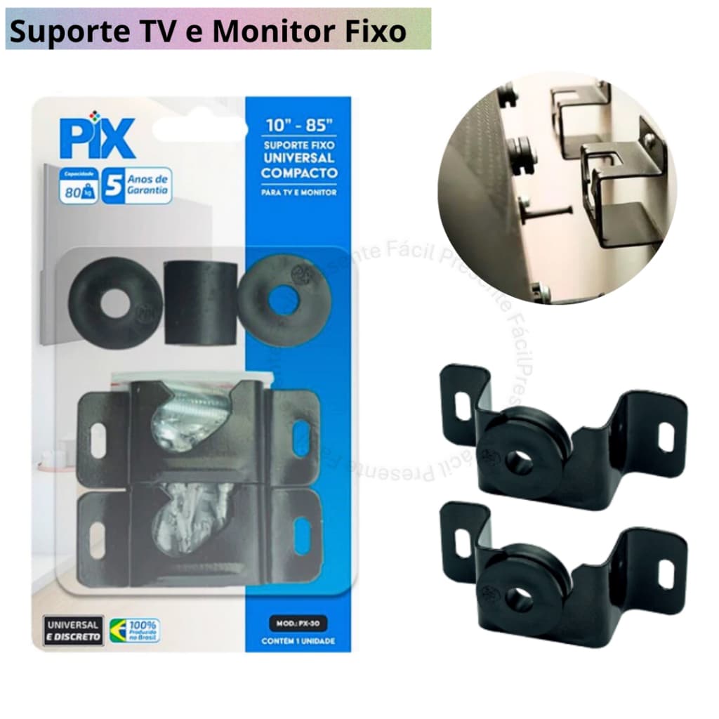 Suporte Tv E Monitor Fixo Universal 10" a  85" Polegadas Parede ou Painel