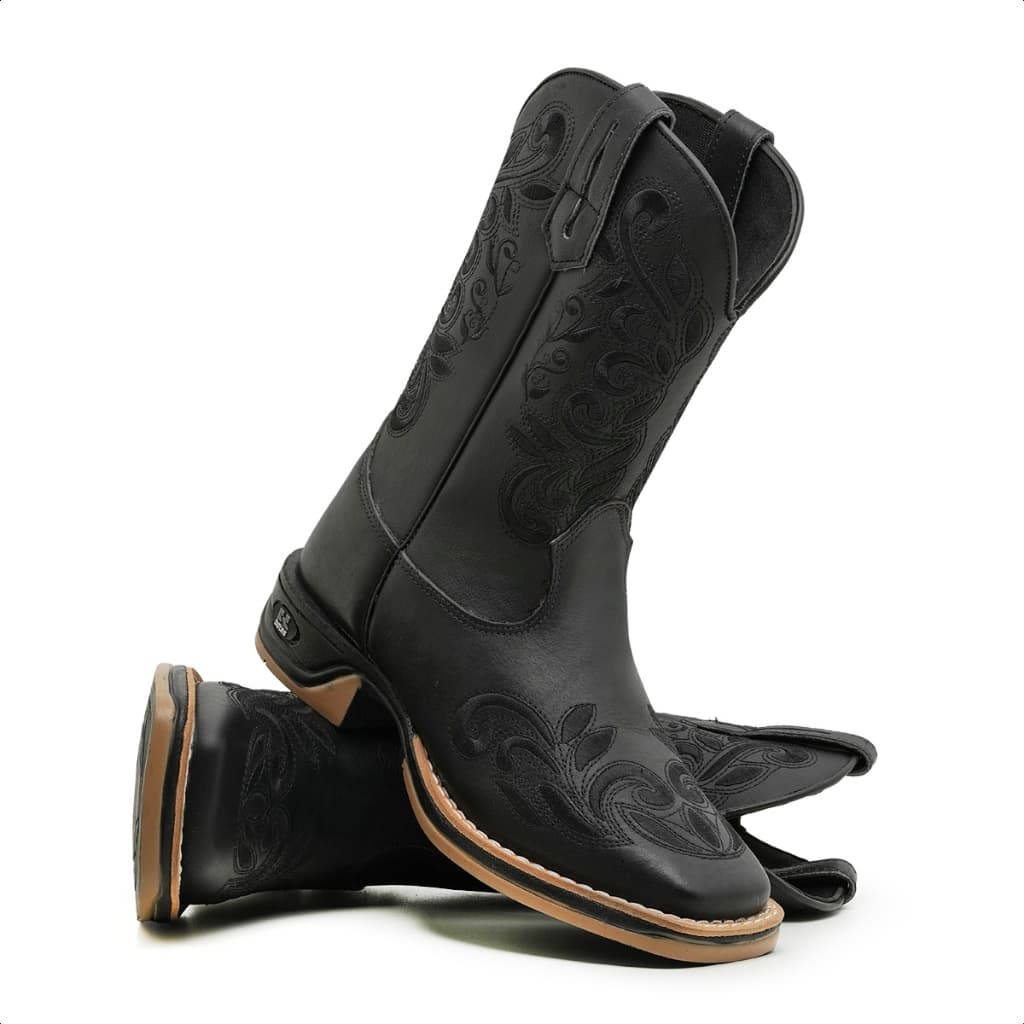 Bota Botina Texana Country Glitter Laser Moda