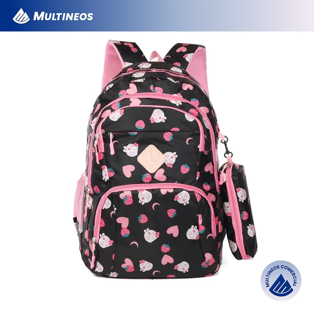 Mochila Feminina Grande Nylon Impermeável Escolar Faculdade Multineos