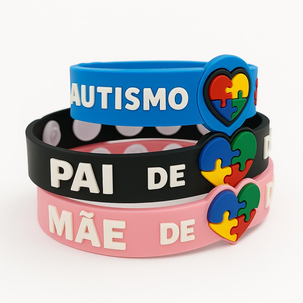 Kit Pulseira Autismo Pai + Mae + Filho(a)  kit com 3 unidades