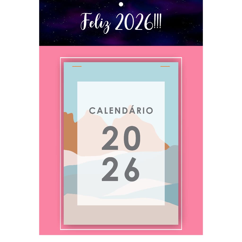 Calendário de Parede Colorido 2026 Grande (21x29cm)