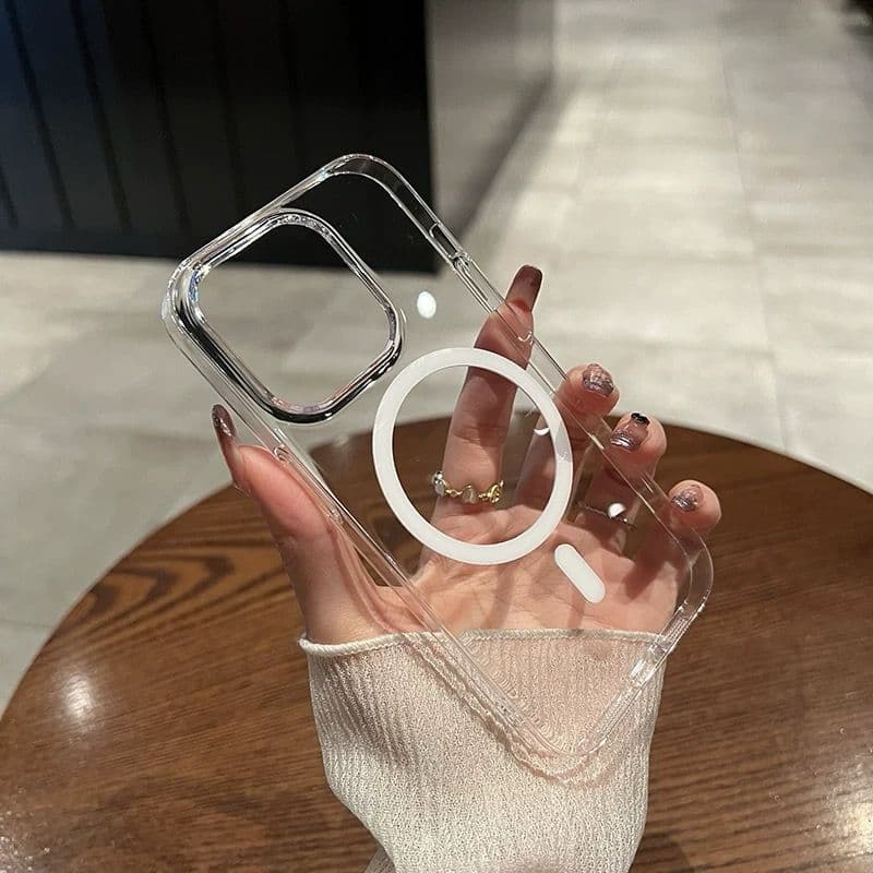 Capa Capinha Transparente Magsafe Magnética Para iPhone XR 11 12 13 14 15Promax 16 16Promax 17 17Promax