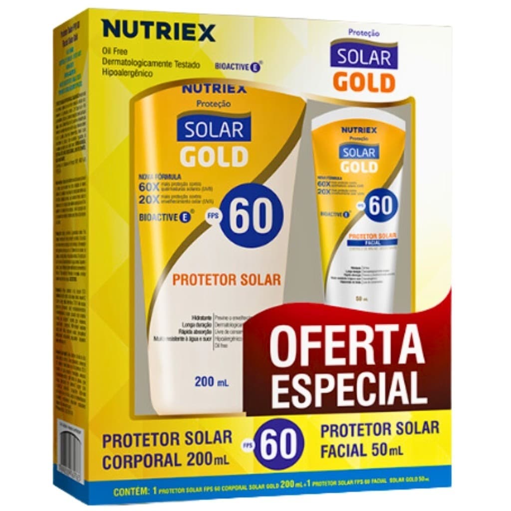 Protetor Solar Gold Kit Corporal e Facial FPS60 – Nutriex