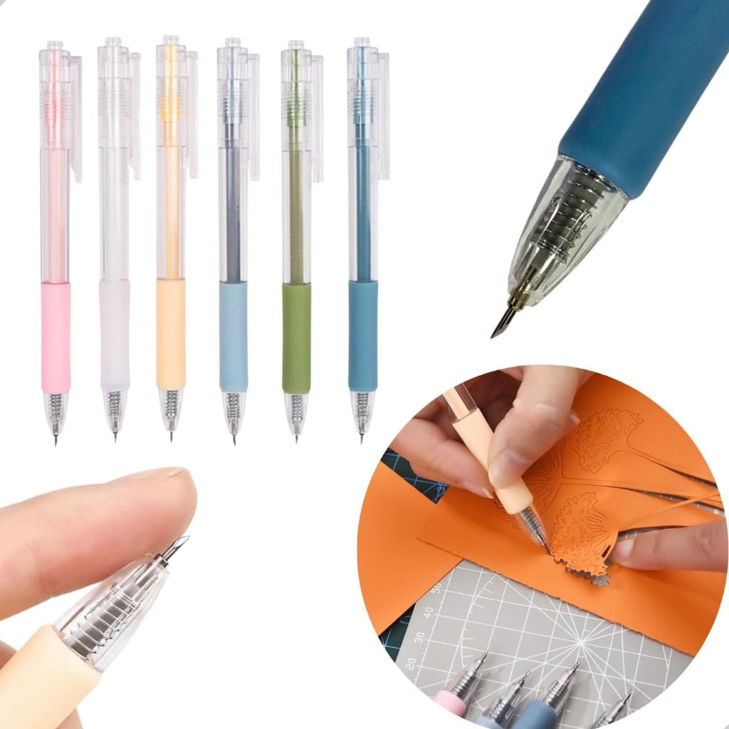 Caneta Estilete Artesanal Kit 3 Unidades para Cortes Detalhados em Papel e Tecido