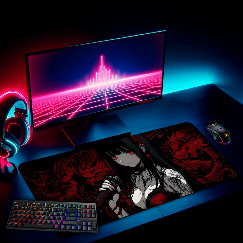 Mouse Pad Gamer Grande Antiderrapante 65x30 70x35 80x35 90x40 90x50 120x60 Cm Borda Costurada