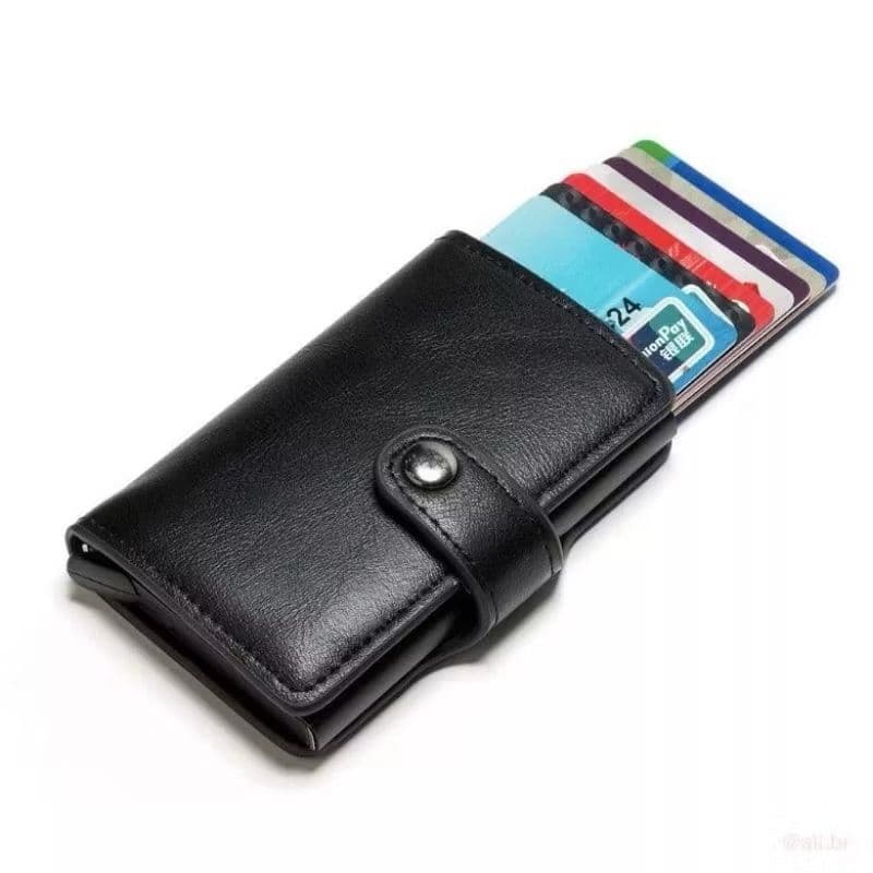 Carteira Feminina Masculina Porta cartões proteção RFID Anti-roubo Universal elegante compacta