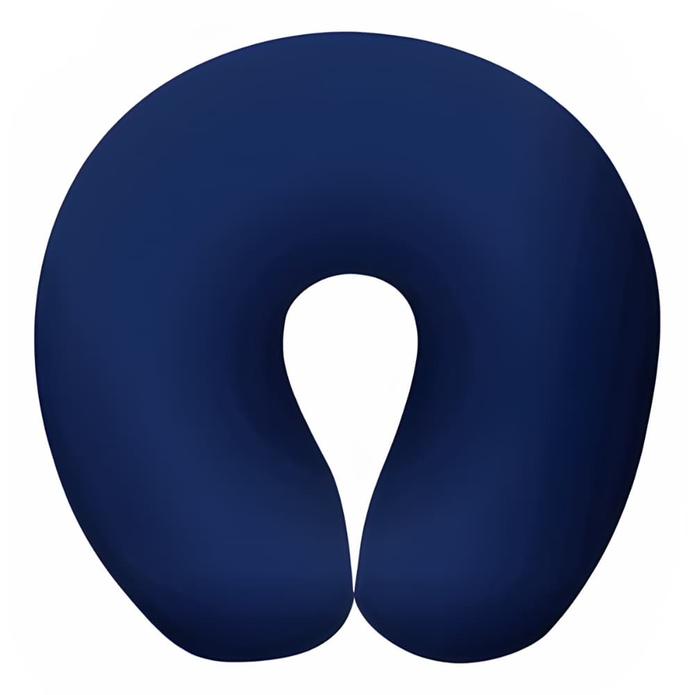 almofada de pescoço super confortavel em tecido proteção e descanso suede azul marinho