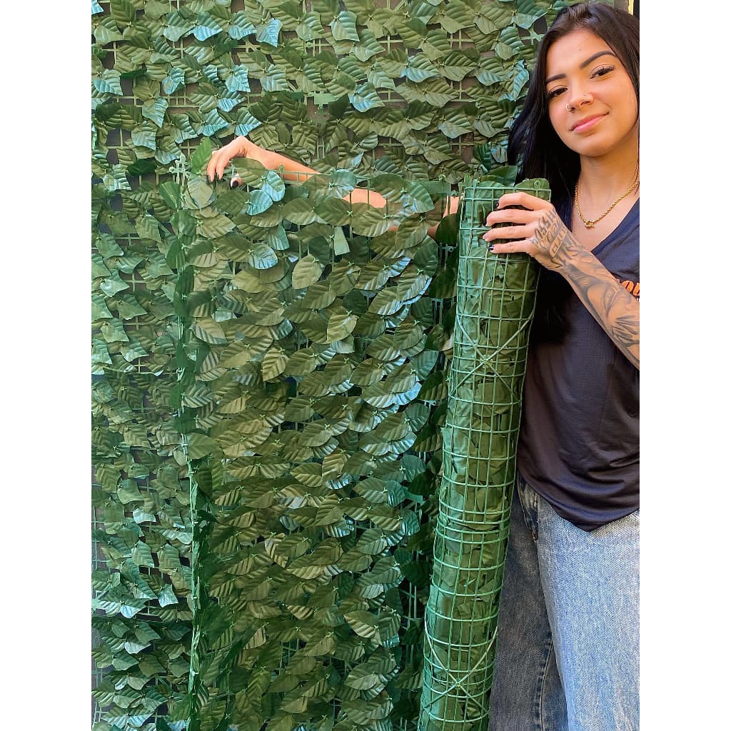 Muro Inglês Jardim Vertical 2,00x0,50 m – Painel de Hera Artificial Decorativo